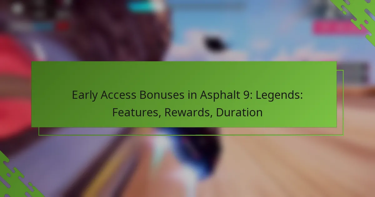 Early Access Bonuses in Asphalt 9: Legends: Features, Rewards, Duration