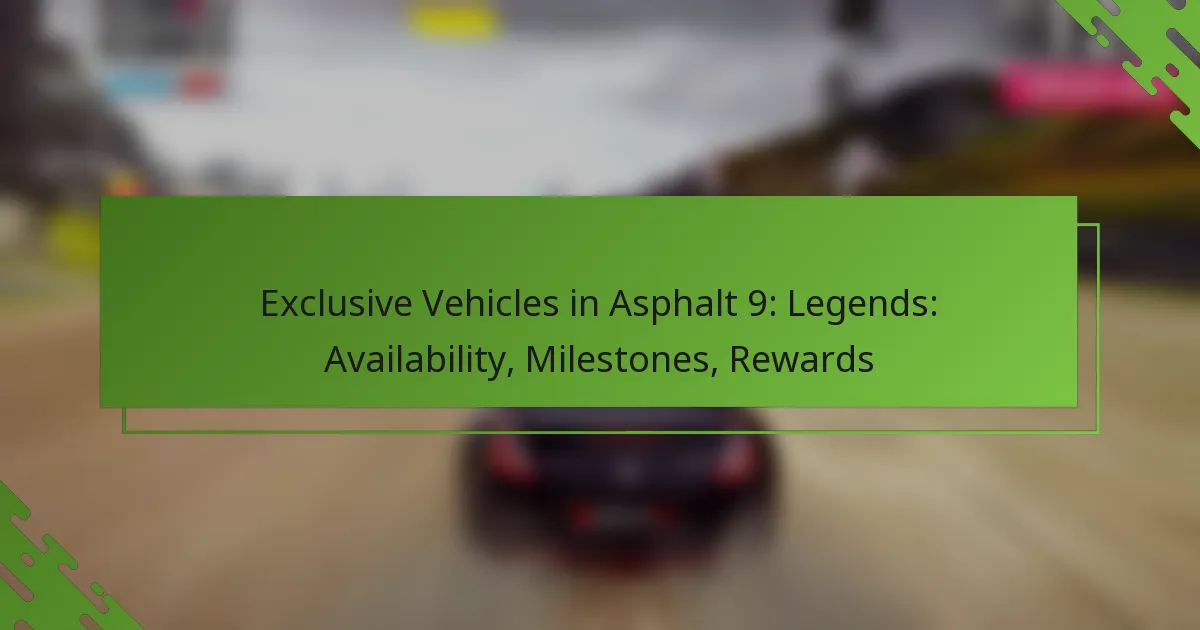 Exclusive Vehicles in Asphalt 9: Legends: Availability, Milestones, Rewards