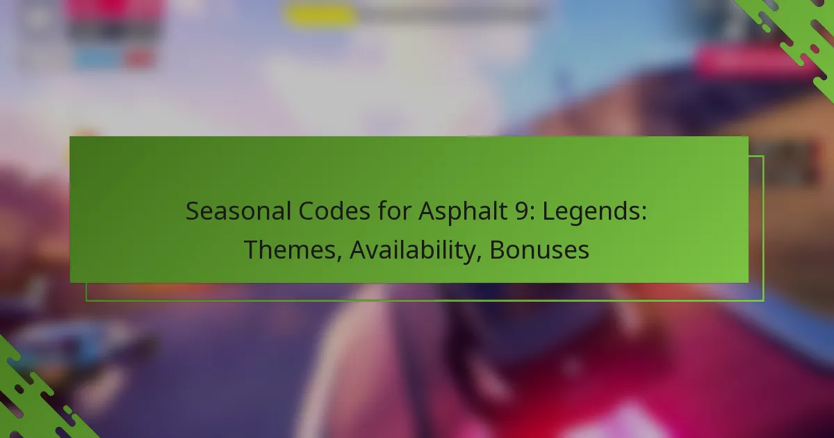 Seasonal Codes for Asphalt 9: Legends: Themes, Availability, Bonuses