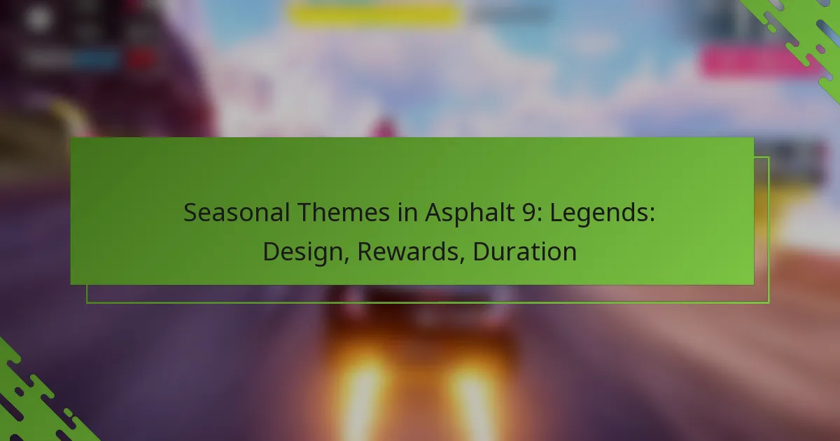 Seasonal Themes in Asphalt 9: Legends: Design, Rewards, Duration
