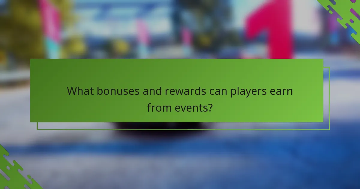 What bonuses and rewards can players earn from events?