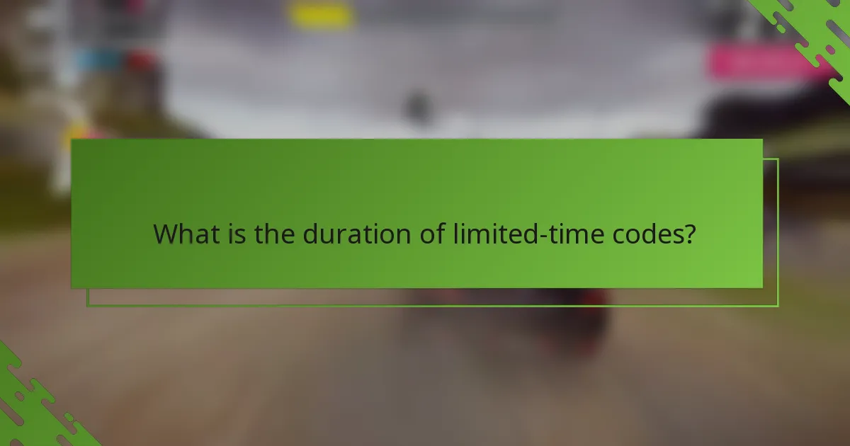 What is the duration of limited-time codes?