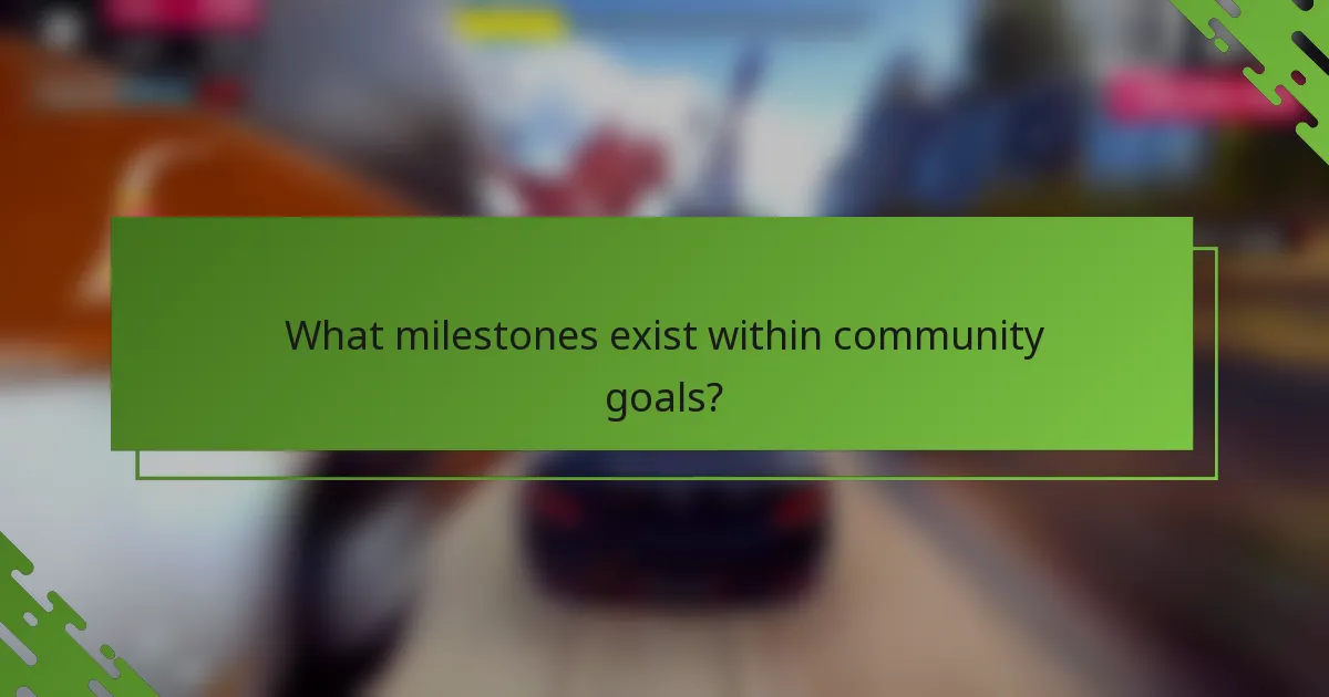 What milestones exist within community goals?